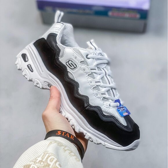 Skechers Dlites Retro Sports Shoes White & Black main image 6